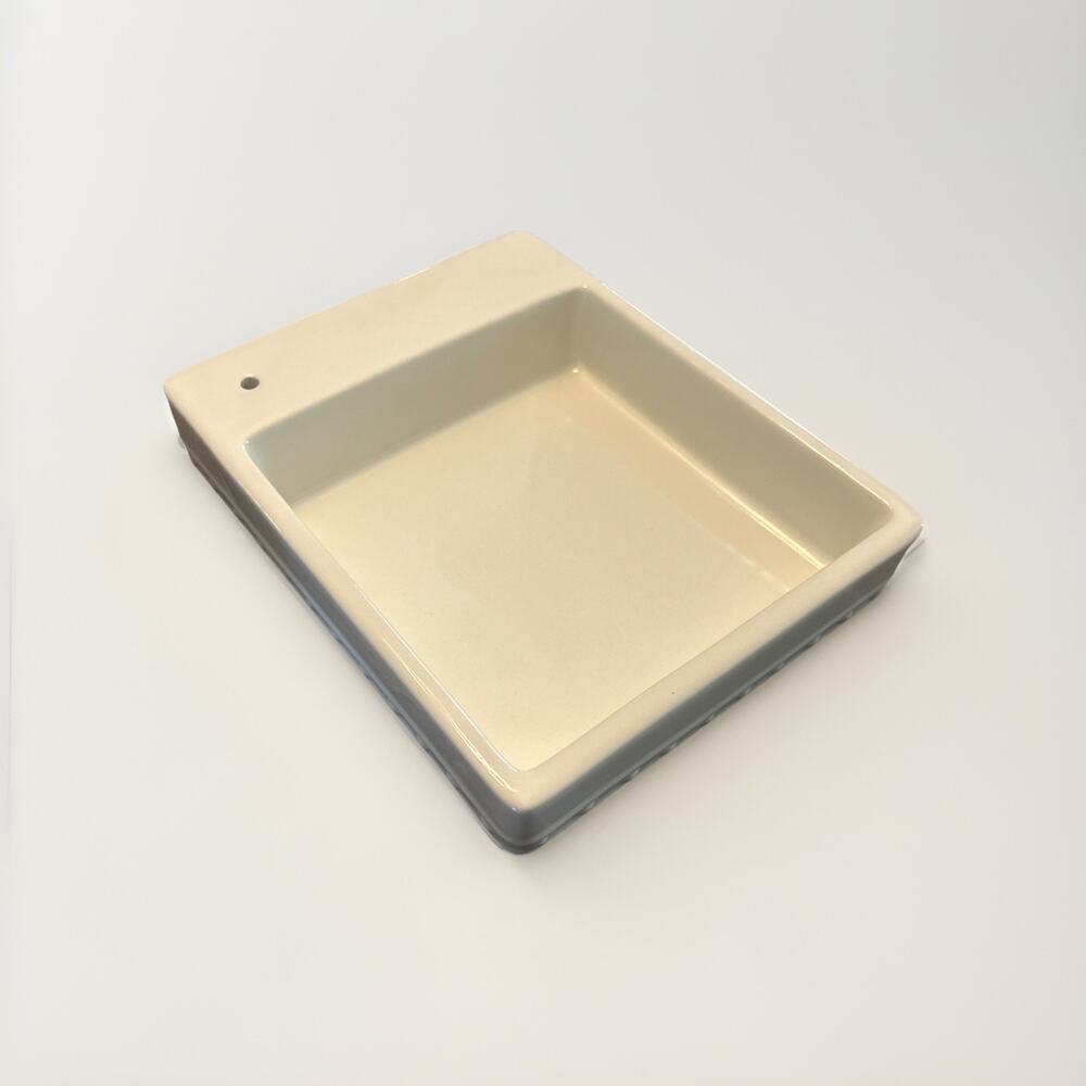Retired Nora Fleming Pearl Dot Stoneware Napkin Holder / Candy Dish Square
